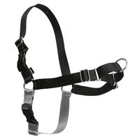 PetSafe Easy Walk Dog Harness, No Pull Dog Harness, Black/Silver, Medium/Large