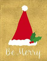 Caspari Christmas Gift Enclosure Cards 4pk Be Merry On Gold Foil