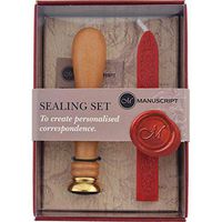Manuscript Pen Wooden Handled Heart Seal and Wax Stick (MSH745HEA/B211)