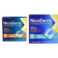 NicoDerm CQ Nicotine Patch, Clear, Step 2 to Quit Smoking, 14mg, 14 Count & NicoDerm CQ Nicotine Patch, Clear, Step 1 to Quit Smoking, 21mg, 7 Count