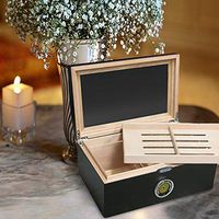 Personalized 120 Ct. Portofino Tinted Glass Humidor w External Digital Needle & Numeric Disp.