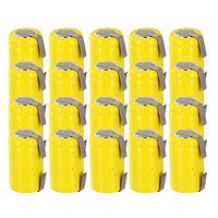 20x Exell 1/2AA NiCD 300mAh 1.2V Flat top Rechargeable Battery with Tabs