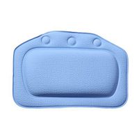 Healifty Bath Cushion PVC Bath Pillow with Suction Cups Spa Headrest Waterproof Burlap Surface for Bathtub Bathroom (Dark Blue)
