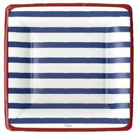 4th of July Party Supplies Paper Plates Salad Desert Size Bretagne Blue 16 Count 7 inch Square