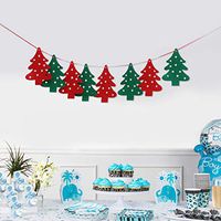 Amosfun 1pc Christmas Felt Flags Banner Photo Background Garland Bunting Decoration for Holiday Season Home Kids Room Party