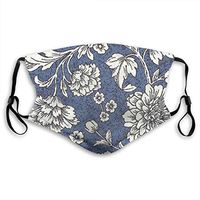 YOFFYO Comfort Mouth Covers Adjustable Elastic Strap Anti Allergy Mouth-Muffle for Dust Painting, Boys Girls Adults - Anti Pollution (White Florals Print Mouth Cover)