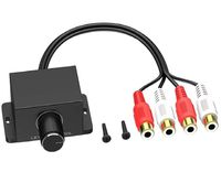 Universal Car Audio Amplifier RCA Amplifier Audio Adjuster Gain Level Bass Boost Volume Control Knob for Car, Motorcycle, Speakers, Home Theater (1 Pack)