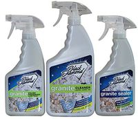GRANITE CLEANER, POLISH AND SEALER Combo: Cleans Seals and Protects Marble, Travertine and Limestone Countertops