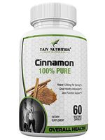 Taiy Nutrition Organic Ceylon Cinnamon Herbal Dietary Supplement, 1200 MG Extra Strength Antioxidant, Supports Heart Health, Promotes Joint Mobility, Balances Blood Sugar, 60 Veggie Caps