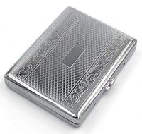 Victorian Style Cigarette Case Double Sided King & 100s Linear Pattern By Kasebi