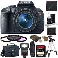 Canon EOS Rebel T5i Digital SLR Camera Kit with 18-55mm Lens + Sony 64GB UHS-I SDXC Memory Card (Class 10) + Tripod + Flash + Canon EOS Shoulder Bag 100ES (Black) Bundle