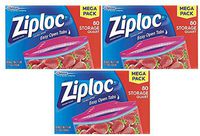 Ziploc Storage Quart Bags, 80.0 Count ((Pack- 3, 240 ct))