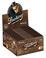 50 Smoking Brand Unbleached Brown King Size Cigarette Rolling Papers Packs (33 Leaves/Pack) + Beamer Smoke Sticker. For Legal Smoking Herbs, Rolling Tobacco, Herbal Mixes, Rollers, Injectors, RYO, MYO