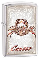 Zippo Personalized Customize Message Engraving on Backside Horoscope Zodiac Sign Lighter (Cancer)