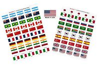 Made in USA! 100 Stickers Representing Group of 20 (G-20) Countries; 1.5" x 1" Self Adhesive World Flag Stickers, Two Sheets of 50 Showcasing 5 Stickers for Each G-20 Country