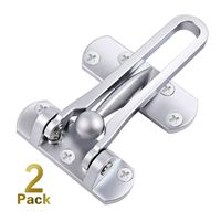 Door Lock for Home Security, 2 Pack Hotel Door Latches, Door Locks for Kids, Home Reinforcement Lock for Swing-in Doors, Thicken Solid Aluminium Alloy, Satin Chrome-2 Pack