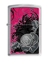 Zippo Personalized Message Engraved Customized Gift for Him for Her Rose Indoor Outdoor Windproof Lighter