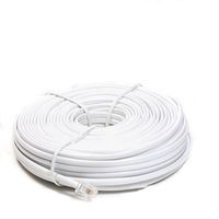 New 50 FT Foot Telephone Phone Extension Cord Cable LINE Wire White RJ11 Modular