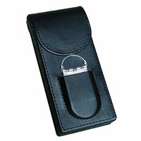 Prestige Import Group - Flip Top Magnetic Closure 3 Cigar Case w/Cutter - Color Black