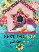 Punch Studio Silver Foil Gem Mini Pocket Notepad ~ Best Friends Birdhouse 66382