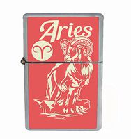 Aries Flip Top Oil Lighter R1 Smoking Cigarette Silver Case Included