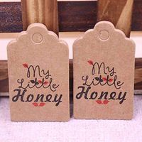 OBELLA BOUTIQUE 100pcs happy birthday tag Nature Color Wood Gift Tags, Wooden Wedding Favor Tags, Price Label Party Hang Tags size is 5x3cm