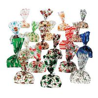 240 (20 Dozen) ~ Holiday Cellophane Bag Assortment ~ Approx. 5 1/2" X 3 1/4" X 11" ~ New ~ Christmas Gift Bags