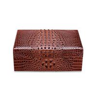 HN cigarette boxes Cigar Box - Crocodile Skin Four Areas to Store Large Capacity Cedar Wood Cigar humidor Good Sealing (Color : Brown)