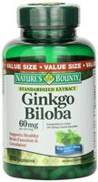 Nature's Bounty Ginkgo Biloba 60 mg Capsules, 200 Count Bottle