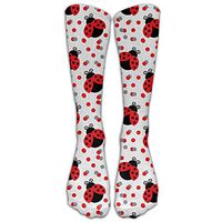 Seamless Spot Red Ladybug Casual Unisex Sock Knee Long High Socks Sport Athletic Crew Socks One Size