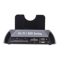 Docooler 2.5" 3.5" SATA/IDE HDD 2-Dock Dual Bay Hard Drive Docking Station e-SATA Card Reader Hub