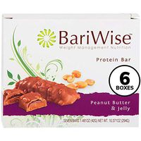 BariWise Protein Bar/Diet Bars - Peanut Butter & Jelly (7ct) 6 Box Value-Pack (Save 15%) High Protein, Low Fat, Gluten Free, Aspartame Free