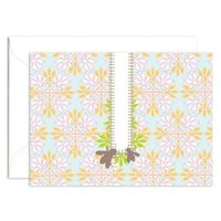 Signature Line Honey Bees Note Card (1 Folded Note Card + 1 Envelope) in Blue | Rungtong & Co. Stationery Line
