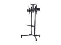 Monoprice Select Series Tilt TV Wall Mount Bracket Stand Cart with Media Shelf - for TVs 32in to 70in Max Weight 110lbs VESA Patterns Up to 600x400 Height Adjustable UL Certified