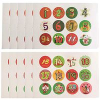 Adealink 10 Sheets/Set Christmas Stickers Advent Calendar Numbers 1-24 Embellishments Gift