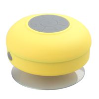 Flylinktech Waterproof Mini Portable Shower Speaker Bluetooth Remote Control for Smart Phones (Yellow)
