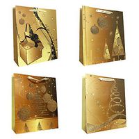 Allgala 12-PC Premium Christmas Printed Gift Bags, 17"