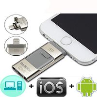 256GB USB Flash Drives, for iPhone [3-in-1] Lightning OTG Jump Drive, iPad Memory Stick, iOS External Storage Expansion for iOS Android PC Laptops (256GB, Silver)
