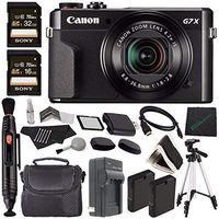 Canon PowerShot G7 X Mark II Digital Camera + Rechargable Li-Ion Battery + External Charger + Sony 16GB SDHC Card + Sony 32GB SDHC Card + Card Wallet + Card Reader + HDMI Cable + 12" Tripod Bundle