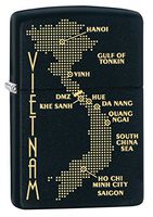 Zippo Vietnam War Lighters (Black Matte War Map)