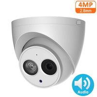4MP POE IP Camera IPC-HDW4433C-A 2.8mm Indoor Outdoor Dome Security Camera with Audio Built-in Mic, IR Night Vision 50m, H.265, IP67, WDR, 3D DNR, Onvif