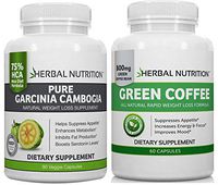 Diet Stack - Garcinia Cambogia and Green Coffee Bean Extract Together 1 Bottle of Each Double Diet Attack Garcinia 75% HCA 1500mg Green Coffee 50% Chlorogenic Acid 800mg Free Shipping