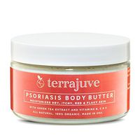Psoriasis Treatment Cream by Terrajuve, Natural Moisturizer and Soothing Lotion for Dry, Itchy, Red, Scaly, and Flaky Skin, Safe for Baby, Lasting Relief, Pure and Organic, Made in USA