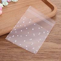 Hustar 200 Pcs White Polka Dot Self Sealing Cello Cellophane Bags Bakery Candle Soap Cookies Poly Bags 15x15cm