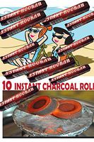 Hookah Charcoal 60 Tablets 40 MM , Hooka Huka Sheesha Nargila Coals for Shisha Smoking-Instant Light Coals 10 ROLLS 100 PCS(10)