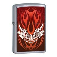Zippo H-D Red Color Imaging Lighter, Street Chrome