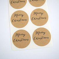 Merry Christmas Envelope Seals, Gift Labels, Circle Stickers by Once Upon Supplies, 1.5 Inches, 30 Stickers