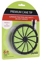 Juvo Products Premium Cane Tip with Extra Wide Base, Fits 3/4” or 7/8” Diameter Canes, Green/Black (SCT01)