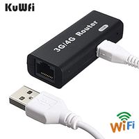 KuWFi Portable Mini 150Mbps Mini 3G WiFi USB Router with RJ45 Wireless Hotspot Support 3G USB Modems Router Adapter Repeater Black Color