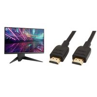 Alienware 25 Gaming Monitor - AW2518Hf, Full HD @ Native 240 Hz, 16: 9, 1ms Response time, DP, HDMI 2.0A, USB 3.0, AMD Freesync, Tilt, Swivel & AmazonBasics High-Speed 4K HDMI Cable, 6 Feet, 1-Pack